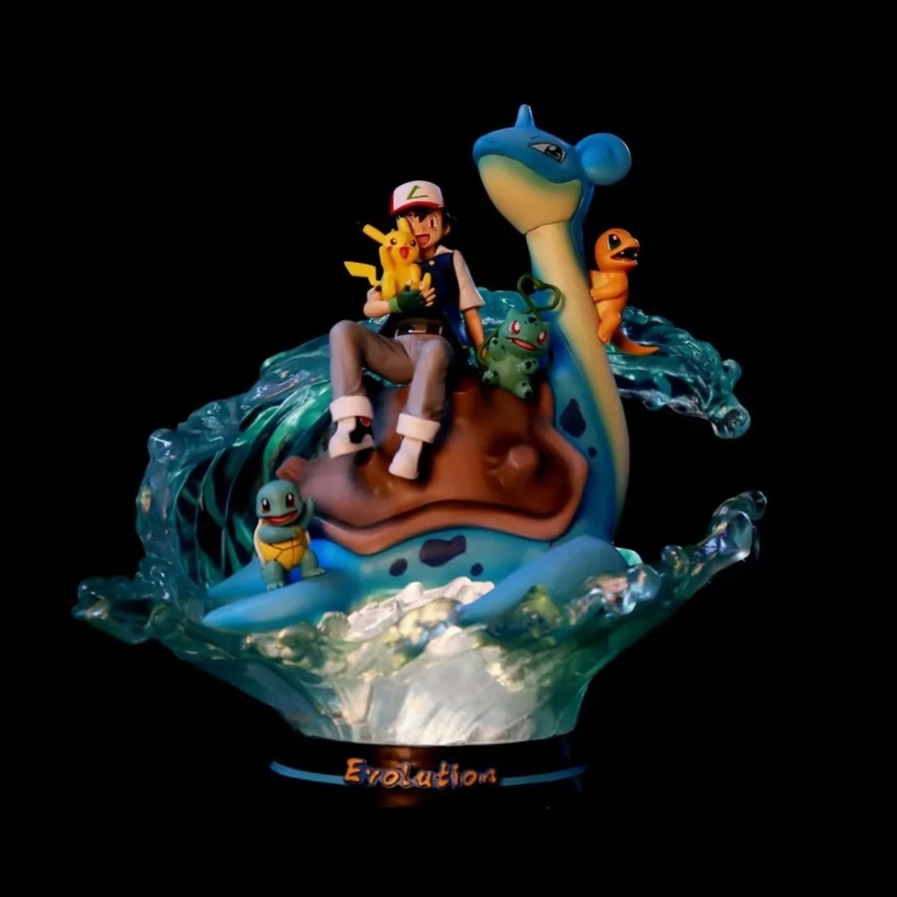 Hàng Cao Cấp -  Mô Hình Pokemon Satoshi cưỡi thú bản cao cấp - Cao : 35cm - Nặng : 2800gram - Figure pokemon - Full Box - N3-T5