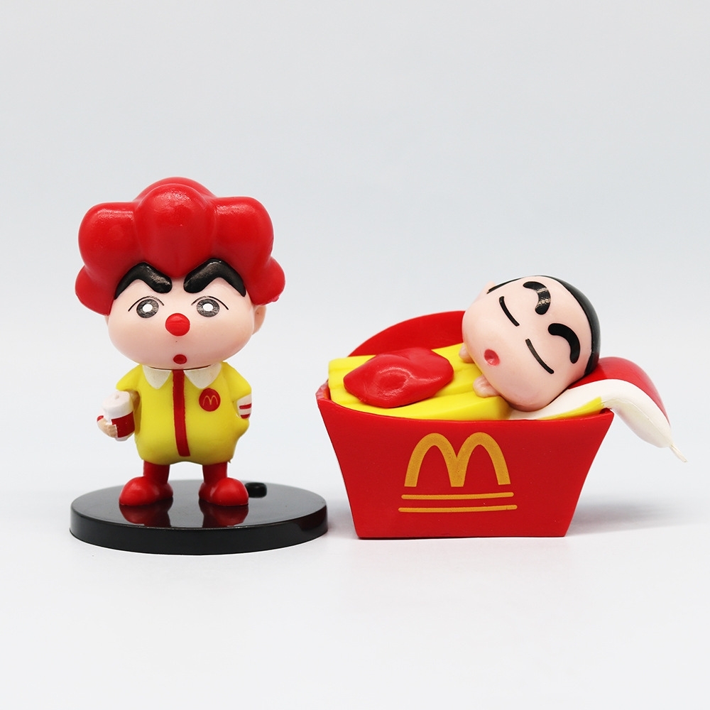 Mô Hình bộ 6 Shin đồ ăn nhanh - Cao 4-7cm - nặng 300gram - Figure Cậu Bé Bút Chì - bọc túi OPP - Hộp Màu - Hm38 - K23-T3-S5