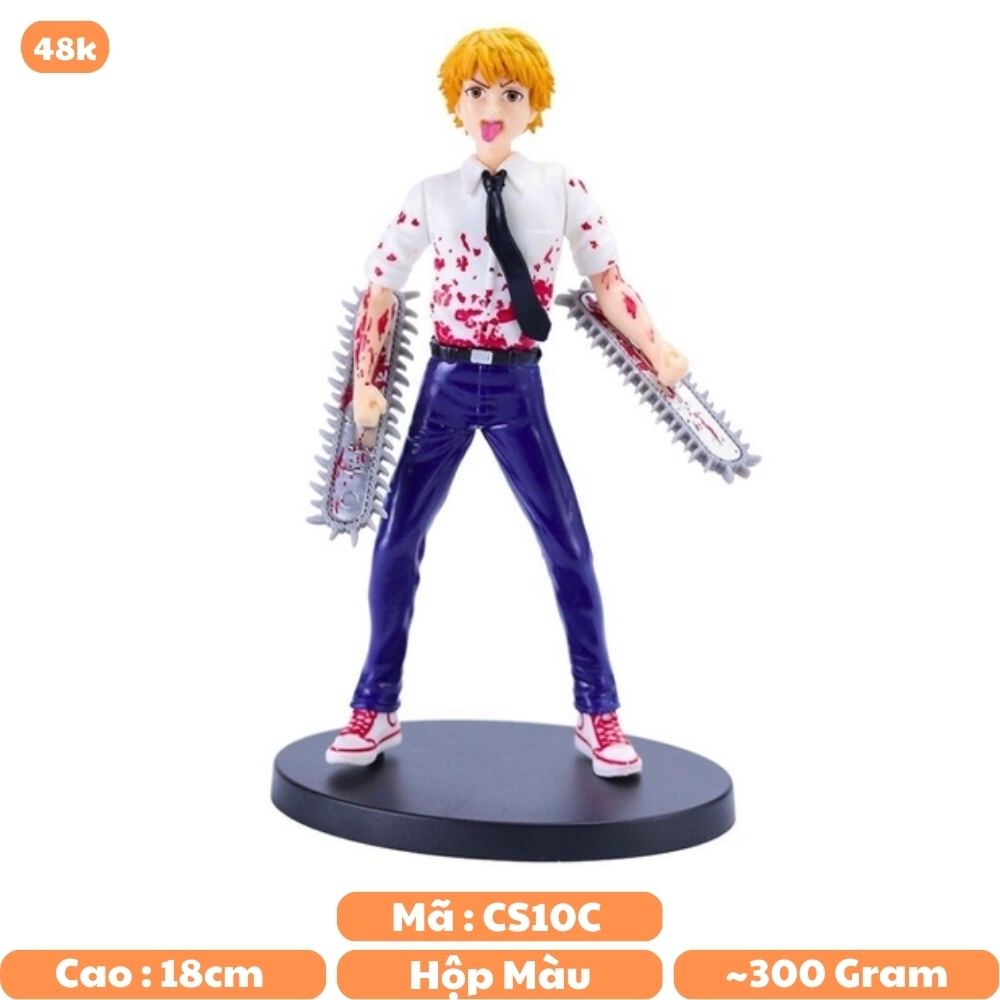 Mô Hình Chainsaw Man Denji hóa hình dáng đứng siêu đẹp - cao 18cm nặng 300g - Figure Chainsaw Man - Có hộp màu - K60-T3-S6