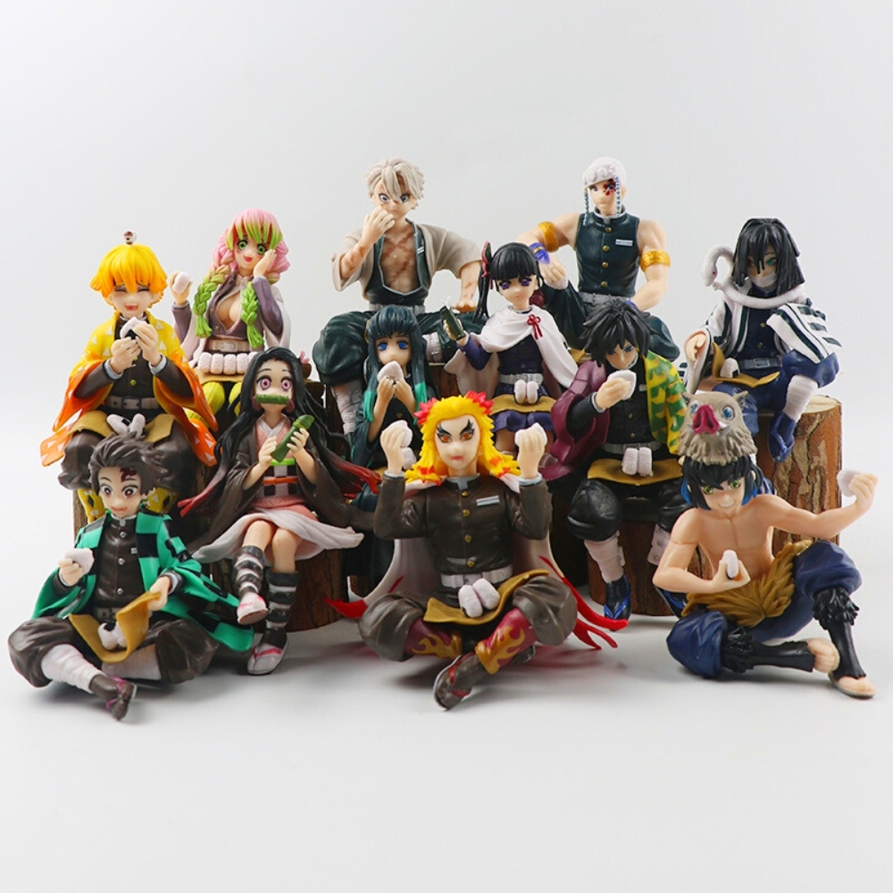 Mô Hình Kimetsu No Yaiba Viêm Trụ dáng ngồi cao 12cm - Figure Thanh gươm diệt quỷ - Có Vỏ Hộp màu