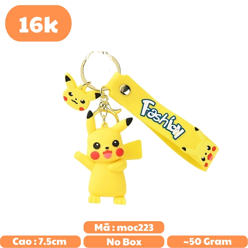 móc khóa pikachu vãy tay - dây dài 12cm mô hình cao 7.5cm - nặng : 50gram - no box  K77-T1-S7