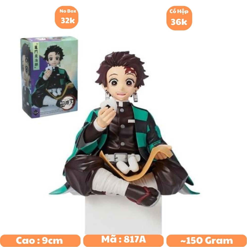 Mô Hình Kimetsu No Yaiba Tanjirou dáng ngồi cao 9cm - Figure Thanh gươm diệt quỷ - No Box - K1-T2-S6