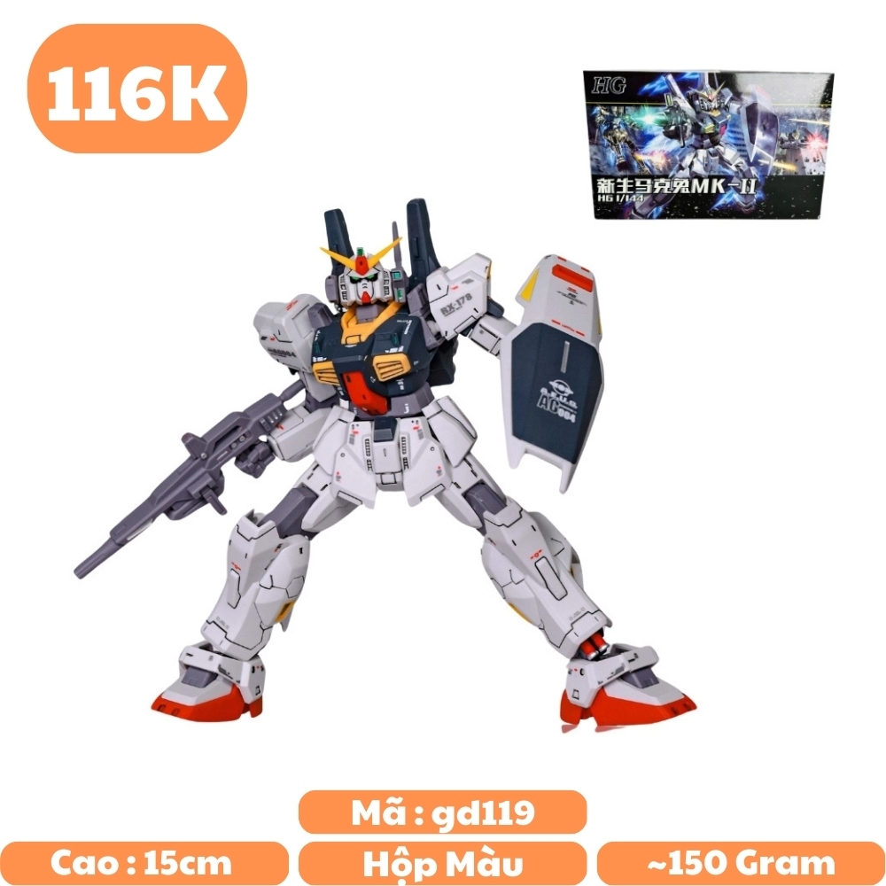 Mô hình Gundam HG 1/144 193 Trắng Cao 17cm - nặng 150gram - Figure Gundam - Có hộp màu SKU : 193 - K29-T3-S2
