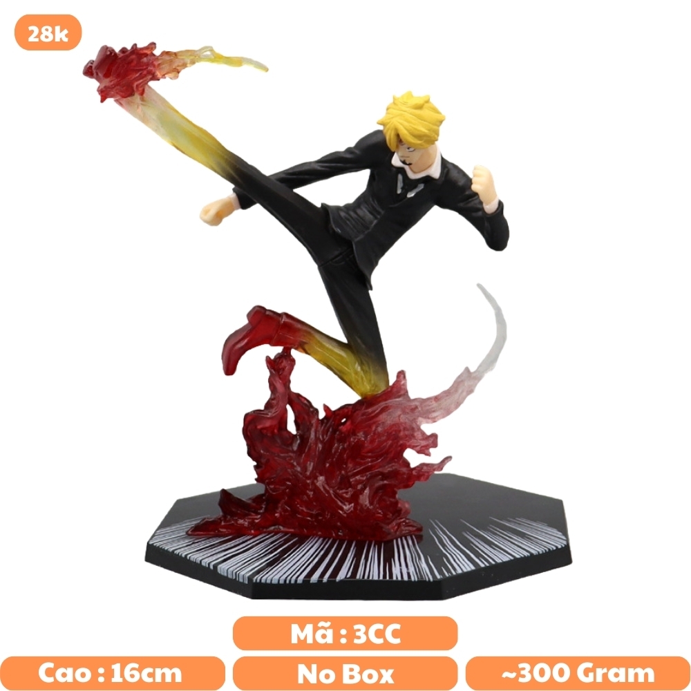 ( Hàng Thường ) Mô hình Sanji  đế không có chữ  Cao 16cm - Bộ Fzero - One Piece - No Box - ( A - 14 )