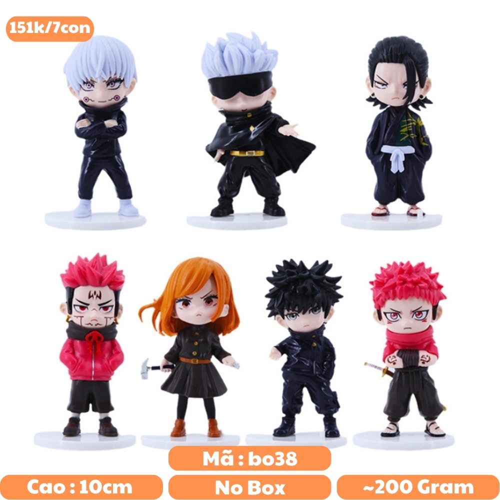 Mô Hình Jujutsu Kaisen bộ 7 chú thuật hồi chiến - Cao 10.5cm - nặng 200gram - No Box : bọc túi OPP - Figure anime Jujutsu Kaisen - K14-T3-S4