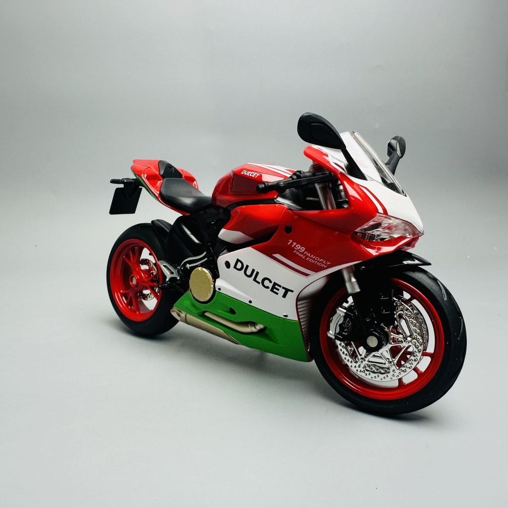 Mô Hình Xe máy ducati Đỏ Xanh 1:12 Hợp kim - Có tiếng - đèn pha sáng - Dài 17cm - rộng 7cm - cao 9cm - nặng ~ 700gram - FULL BOX : box màu SKU : oto215 - K66-T5-S10