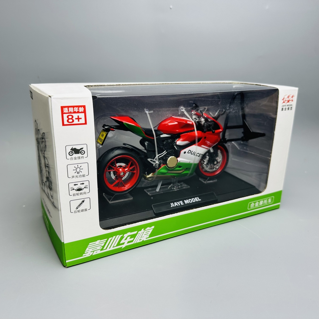 Mô Hình Xe máy ducati Đỏ Xanh 1:12 Hợp kim - Có tiếng - đèn pha sáng - Dài 17cm - rộng 7cm - cao 9cm - nặng ~ 700gram - FULL BOX : box màu SKU : oto215 - K66-T5-S10