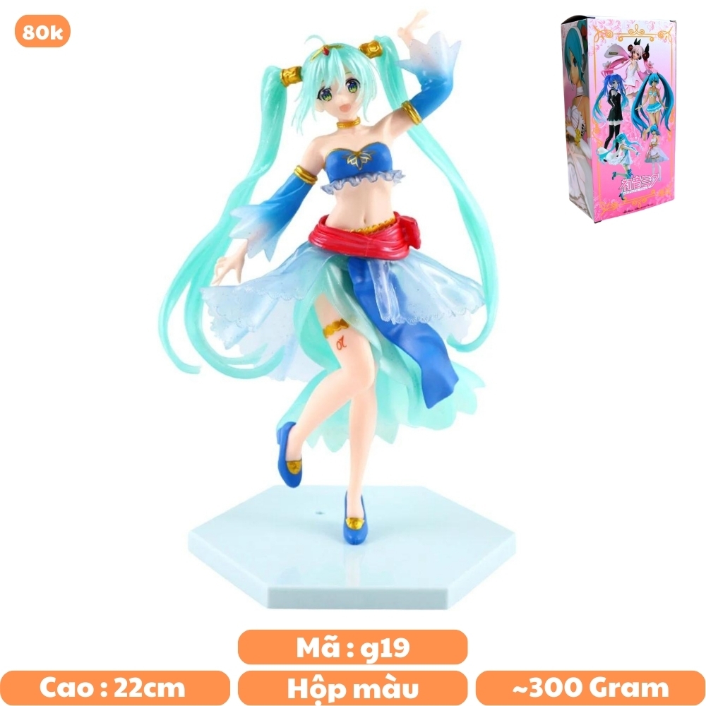 Mô Hình Hatsune Miku Váy xanh - Cao22cm - rộng 12cm - nặng 200Gram - Figure Miku - Có Hộp màu - K10-T1-S6