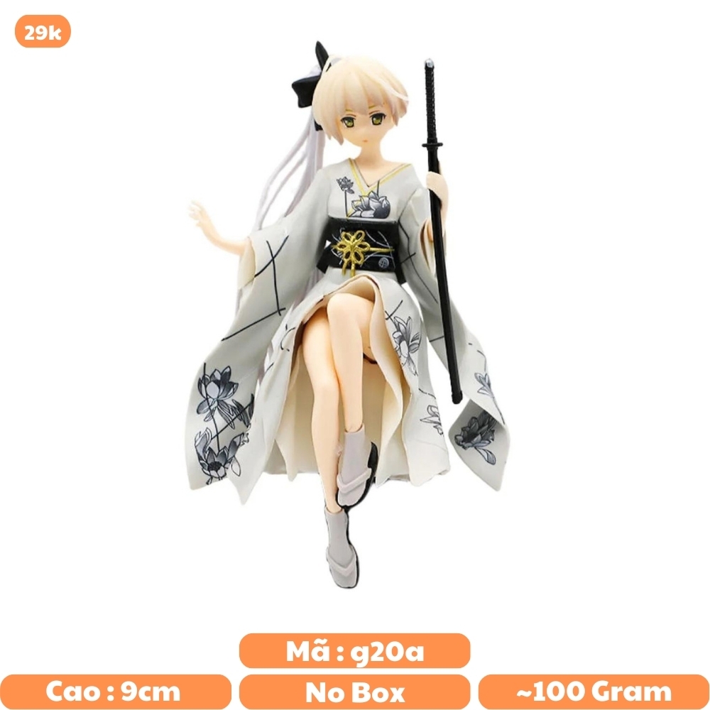 Mô Hình Kasugano Sora váy kimono Trắng - Cao 9cm - nặng 100gram - Phụ kiện : không đế + 1 tay cầm quạt + 1 tay cầm kiếm + Miếng dán - Figure Kasugano Sora - No Box