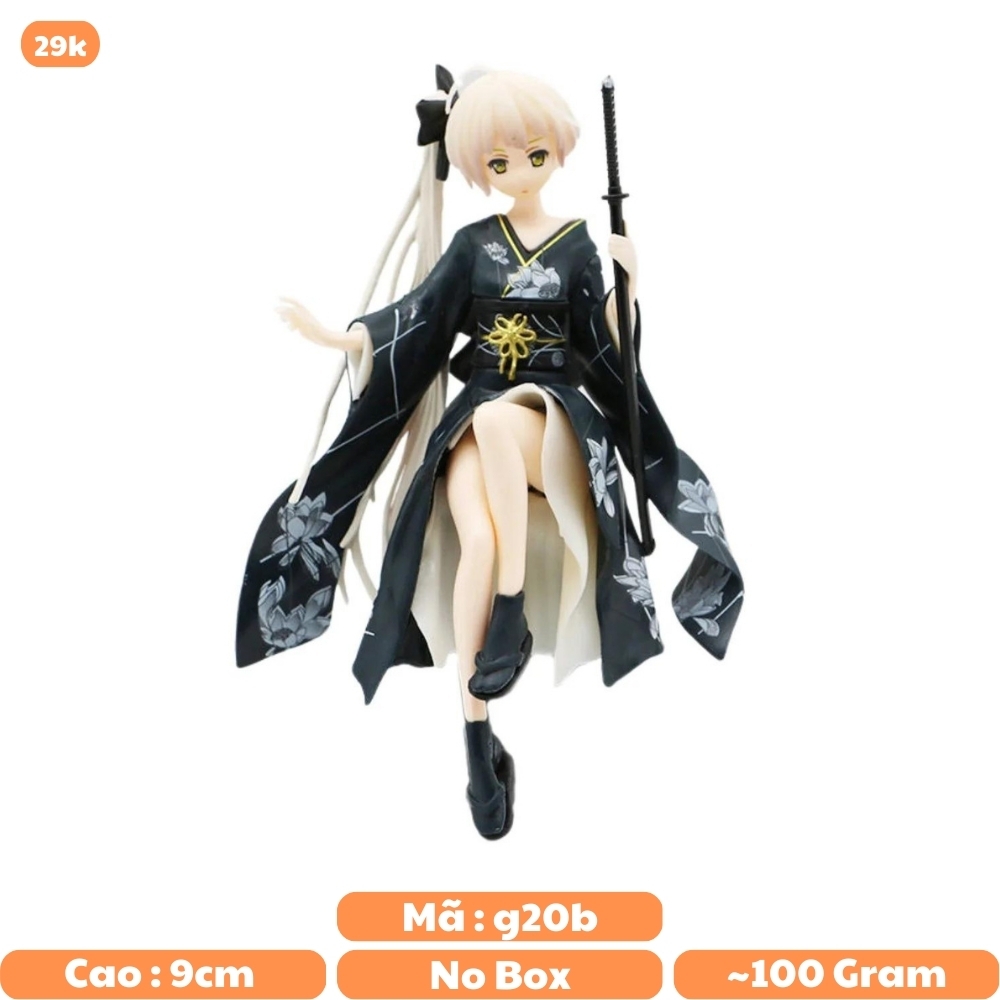 Mô Hình Kasugano Sora váy kimono Đen - Cao 9cm - nặng 100gram - Phụ kiện : không đế + 1 tay cầm quạt + 1 tay cầm kiếm + Miếng dán - Figure Kasugano Sora - No Box