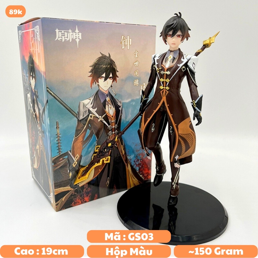 Mô Hình Genshin Impact Zhongli siêu đẹp - cao 19cm - nặng 130 gram - Figure  Genshin Impact - Có Hộp màu - K19-T3-S1