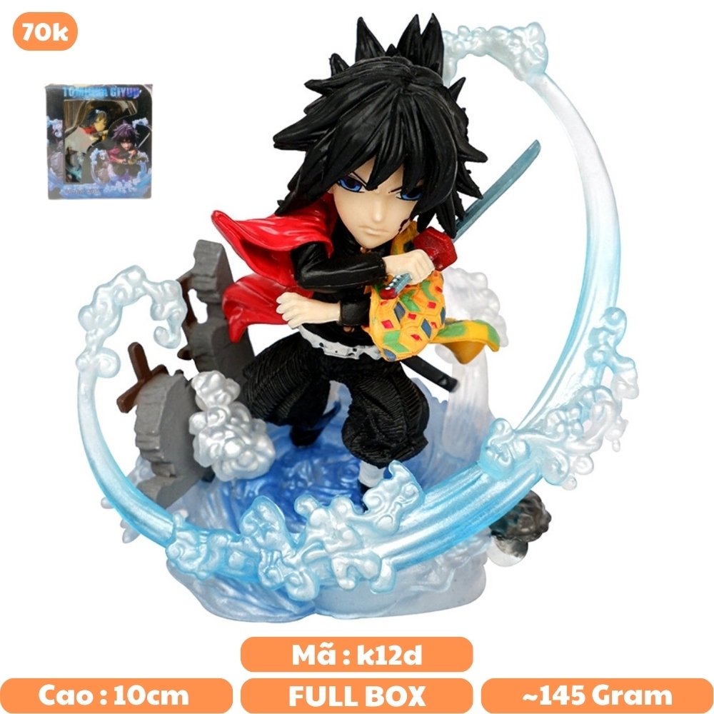 Mô Hình Kimetsu No Yaiba Thủy trụ Tomioka Giyuu chibi chiến đấu - Cao 10cm - nặng 145gram - Phụ kiện : kiếm - Figure Thanh gươm diệt quỷ - Có Vỏ Hộp màu - K2-T3-S8