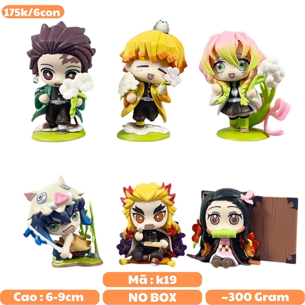 Hàng Cao Cấp -  Mô hình Kimetsu - Bộ 6 Nhân Vật Lưỡi Quỷ - Cao : 6-9cm - Nặng : 400gram - Kimetsu No Yaiba - No Box - N3-K45-T1-S3