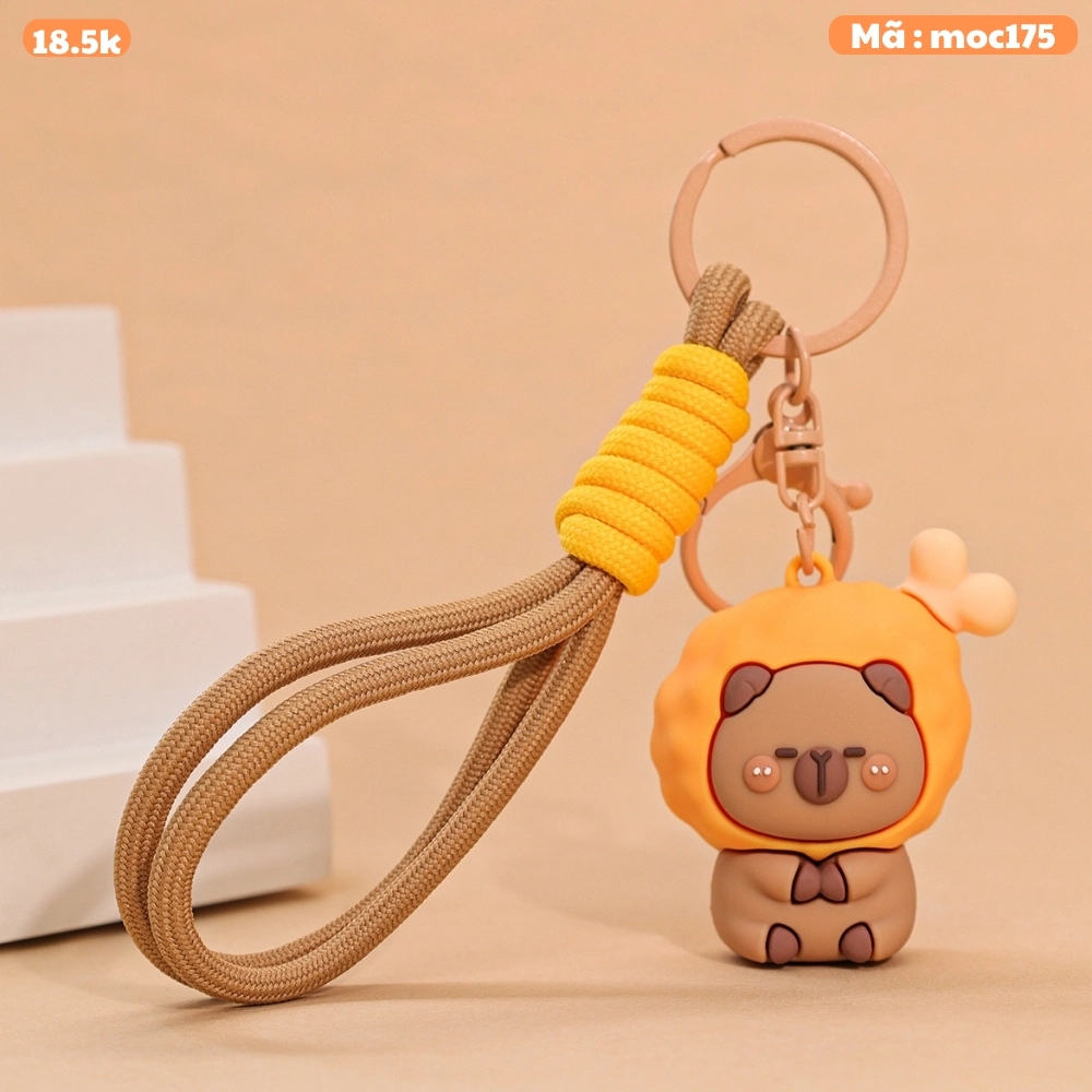 móc khóa capybara dây đôi - dây dài 12cm mô hình cao 5.2cm - nặng : 50gram - no box N3-T3