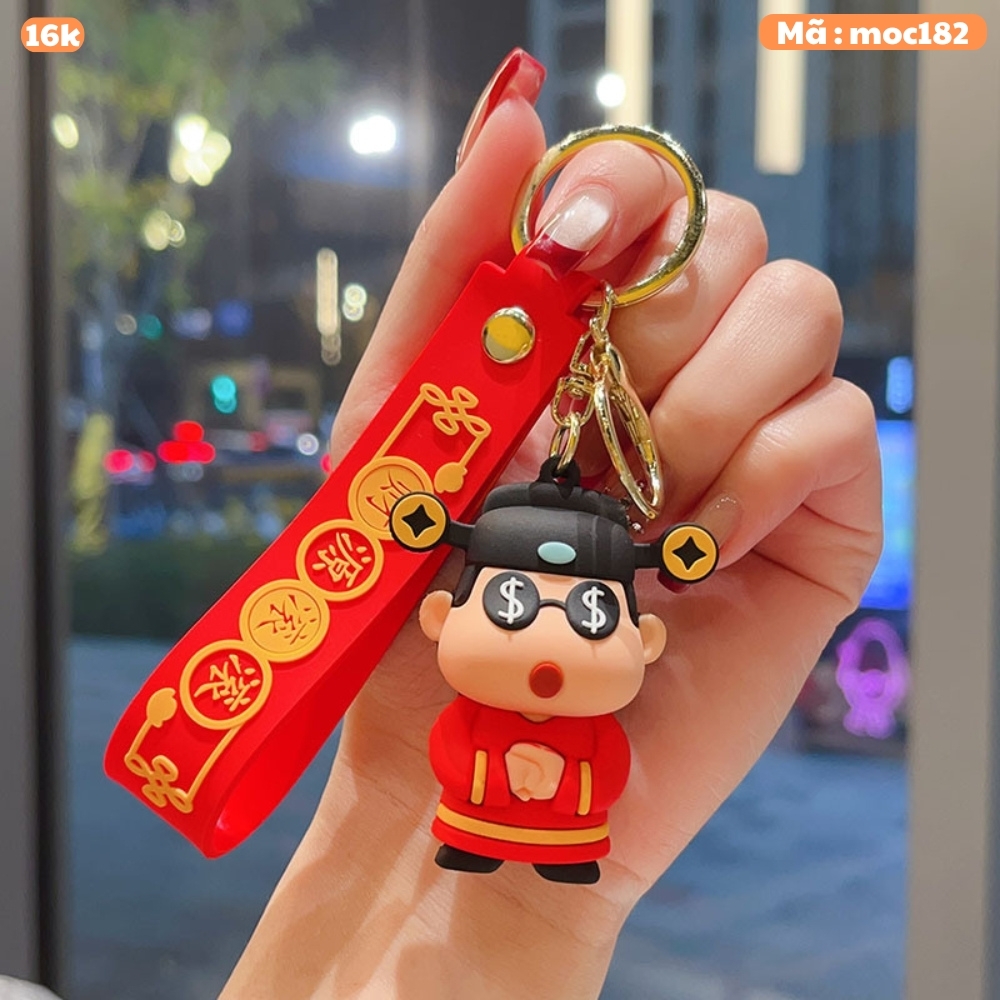 móc shin thần tài đeo kính - dây dài 11cm mô hình cao 6cm - nặng : 50gram - no box K78-T5-S7