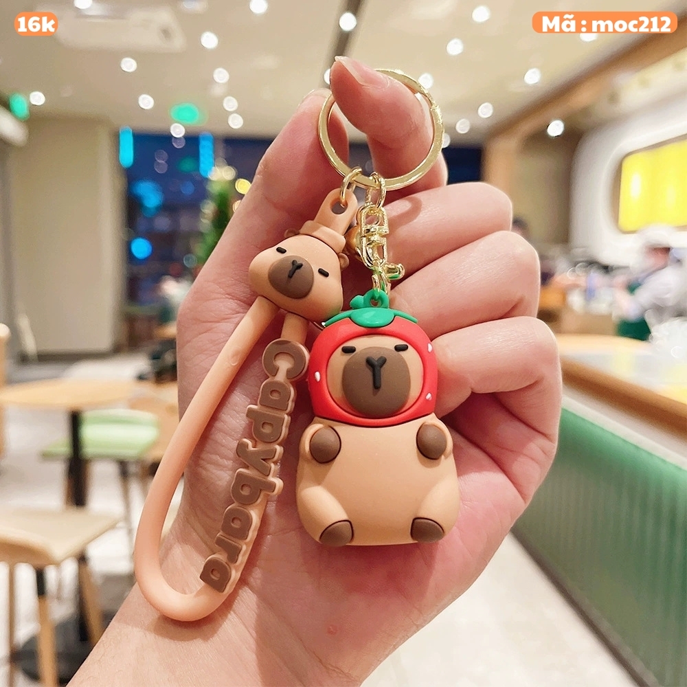 Móc capy đầu cà chua - dây dài 11cm mô hình cao 6cm - nặng : 50gram - no box