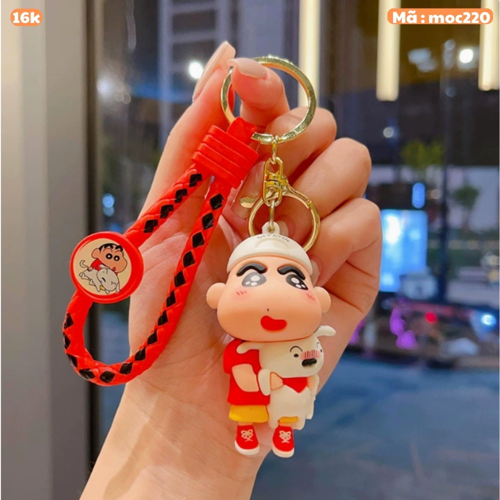móc khóa shin áo đỏ ôm chó - dây dài 9.5cm mô hình cao 7cm - nặng : 50gram - no box  K77-T1-S6
