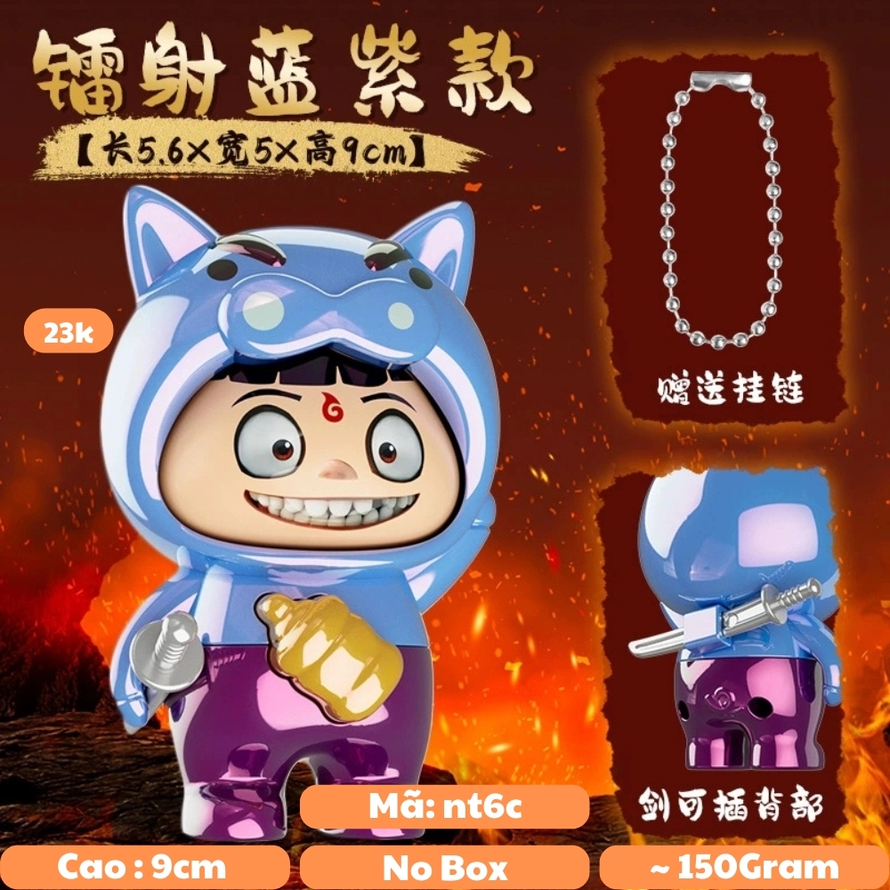 Móc Khoá mô hình Natra hiệp sĩ lợn tím bóng - cao : 9cm - figure shin - No Box  K78-T2-S4