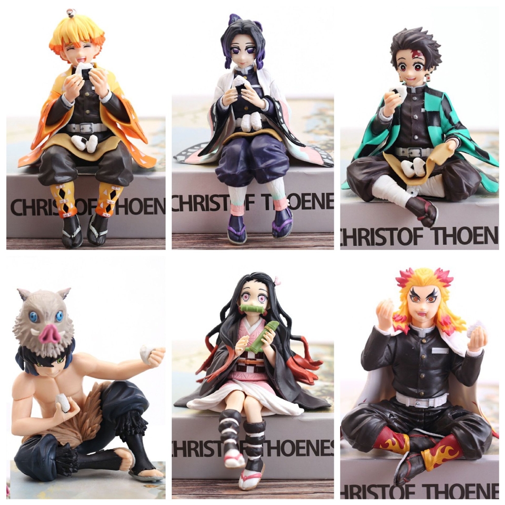 Mô Hình Kimetsu No Yaiba Tanjirou dáng ngồi cao 9cm - Figure Thanh gươm diệt quỷ - No Box - K1-T2-S6