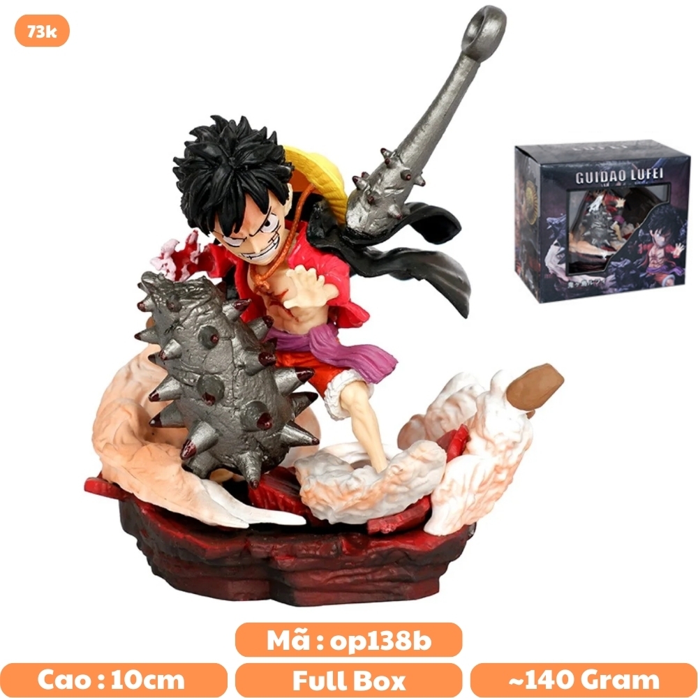 Mô Hình OnePiece Luffy áo choàng chibi - Cao 10cm - rộng 9cm - nặng 140gram - Figure OnePiece - Có Hộp K18-T3-S7