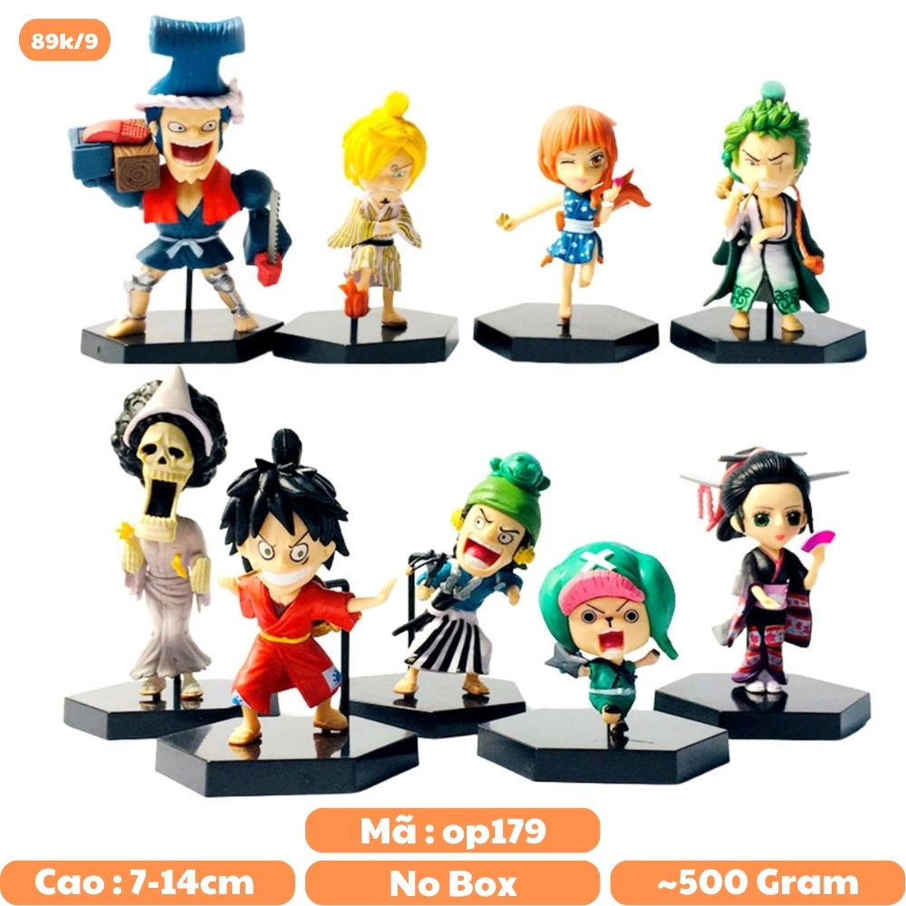 Mô hình OnePiece Bộ 9 nhân vật One Piece chibi - Cao 7-14cm - nặng 500Gram - Figure OnePiece - No Box - E - 8
