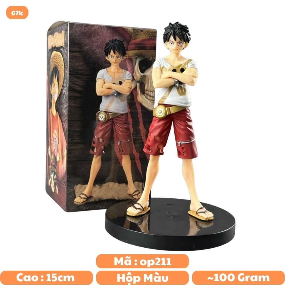 Mô Hình OnePiece Luffy dáng đứng - Cao 15cm - nặng 60Gram - Figure OnePiece - có hộp màu - K27-T2-S3