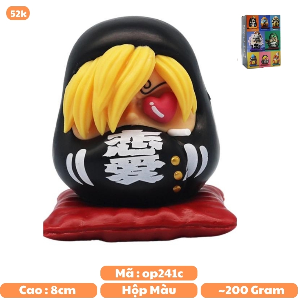 Mô Hình OnePiece sanji chibi Tượng thần tài Daruma - Cao 7.5cm - nặng 200gram - Figure OnePiece - Có Hộp Màu - K26-T1-S5