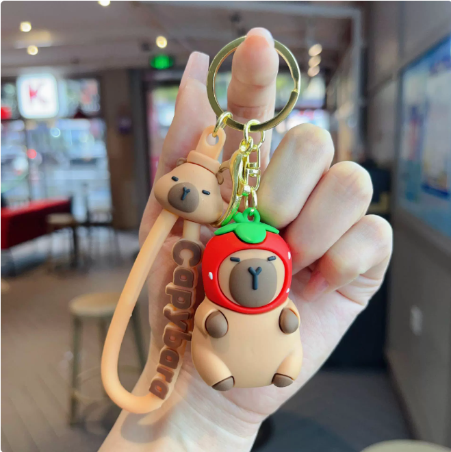 Móc capy đầu cà chua - dây dài 11cm mô hình cao 6cm - nặng : 50gram - no box