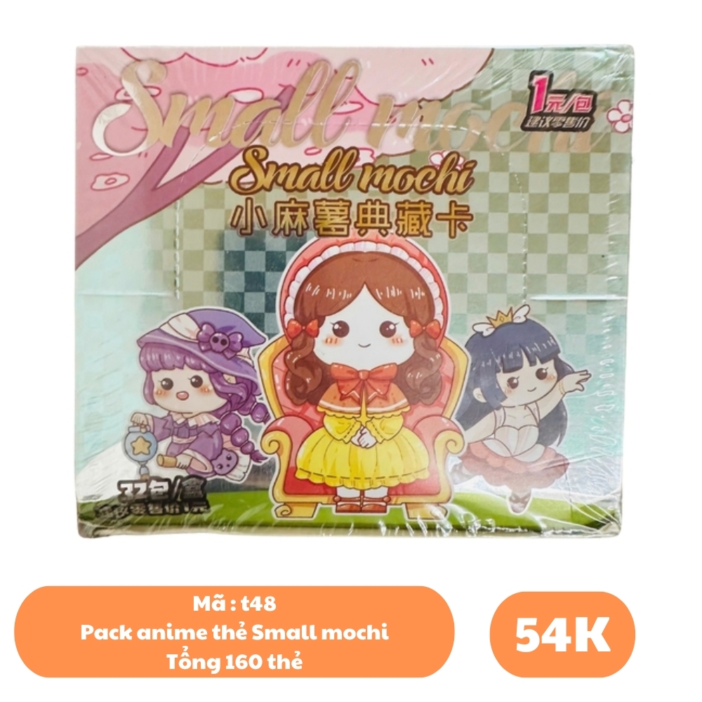 Pack anime thẻ Small mochi ( 32 Pack 1 hộp - 1 Pack có 5 thẻ ) - dài 14 - cao 13cm - Hộp màu - K31-T3-S4