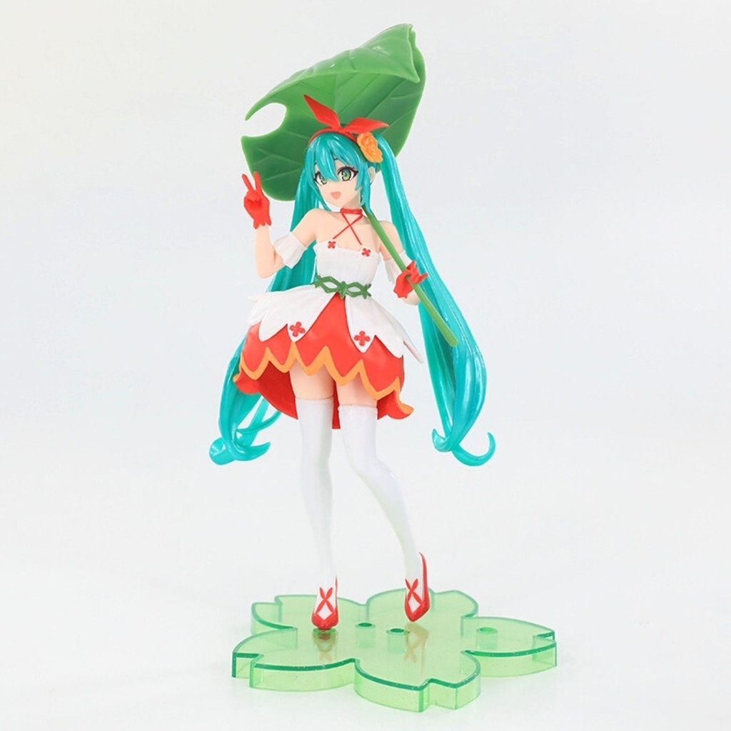 Mô Hình Hatsune Miku cầm lá - Cao 21cm - nặng 180gram - Figure Miku - No Box - K10-T1-S2