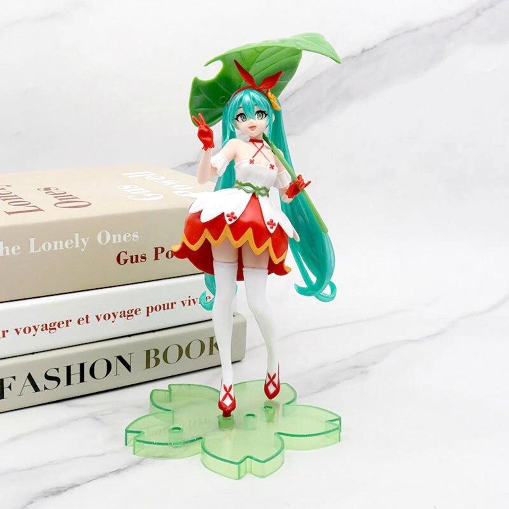 Mô Hình Hatsune Miku cầm lá - Cao 21cm - nặng 180gram - Figure Miku - No Box - K10-T1-S2