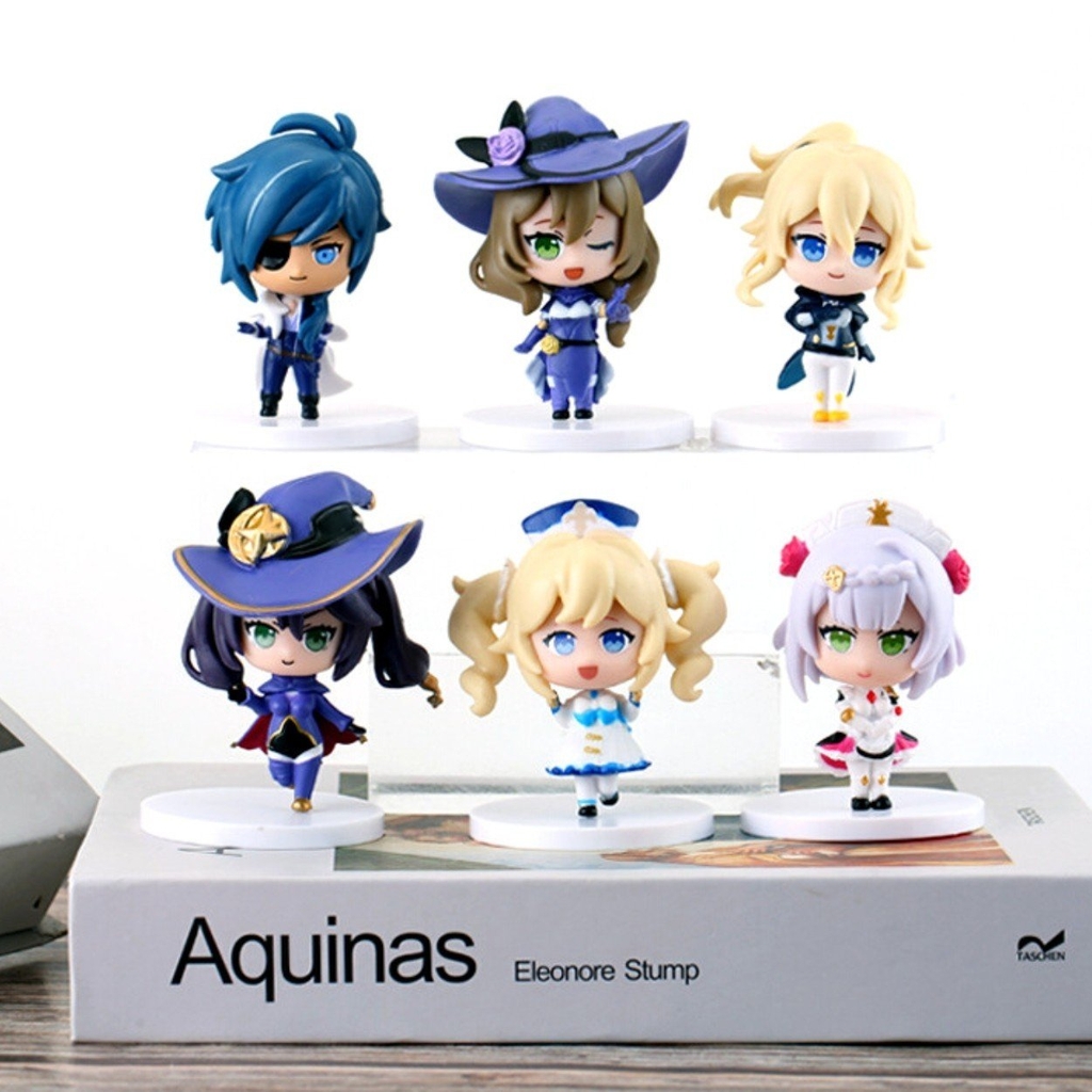 Mô Hình Genshin Bộ 6 nhân vật Jean , Lisa , Barbara , Noelle , Mona , Kaeya cao 10cm nặng 400 gram - Figure  Genshin Impact - no box - K21-T2-S12