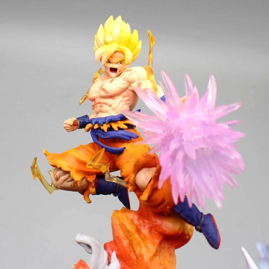 Mô hình DragonBall Goku đại chiến Frieza - Cao 21cm - rộng 26cm - nặng 500gram + FULL BOX + Phụ kiện đi kèm : LED + hiệu ứng ở tay - Dragon Ball - Có Hộp màu  K6-T4-S8