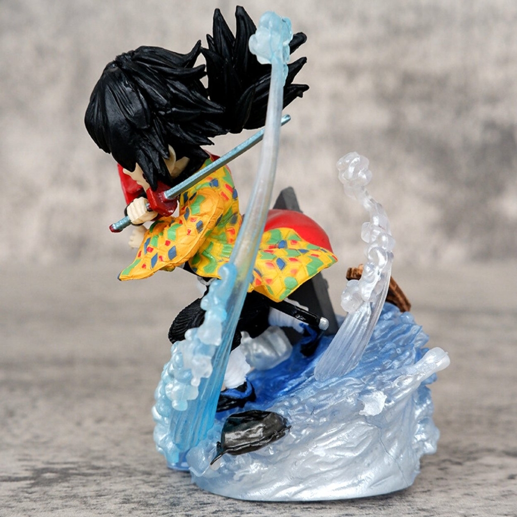 Mô Hình Kimetsu No Yaiba Thủy trụ Tomioka Giyuu chibi chiến đấu - Cao 10cm - nặng 145gram - Phụ kiện : kiếm - Figure Thanh gươm diệt quỷ - Có Vỏ Hộp màu - K2-T3-S8