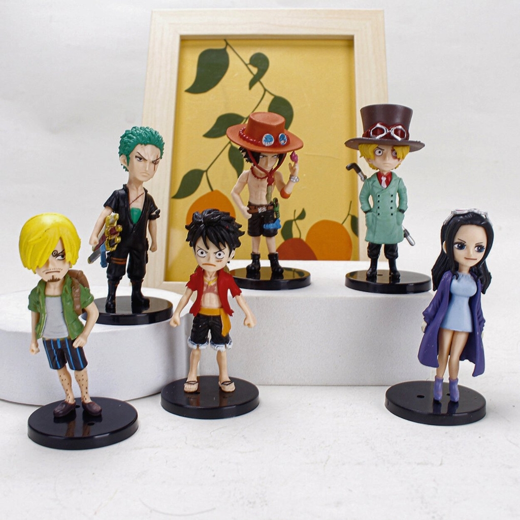 Mô hình OnePiece Bộ 6 chibi các nhân vật One Pice - Cao 7-8cm - nặng 200gram- Figure OnePiece - No Box - K18-T2-S12
