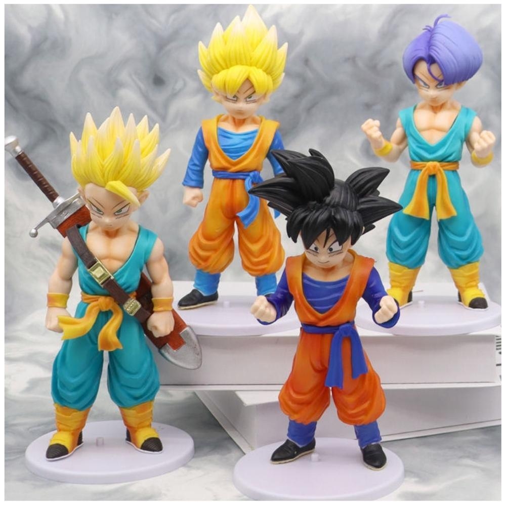 Mô Hình Dragon Ball Bộ 4 Goku và Trunks kids - cao 18-19cm - nặng 1kg2 - DragonBall - NoBox - (F-12)