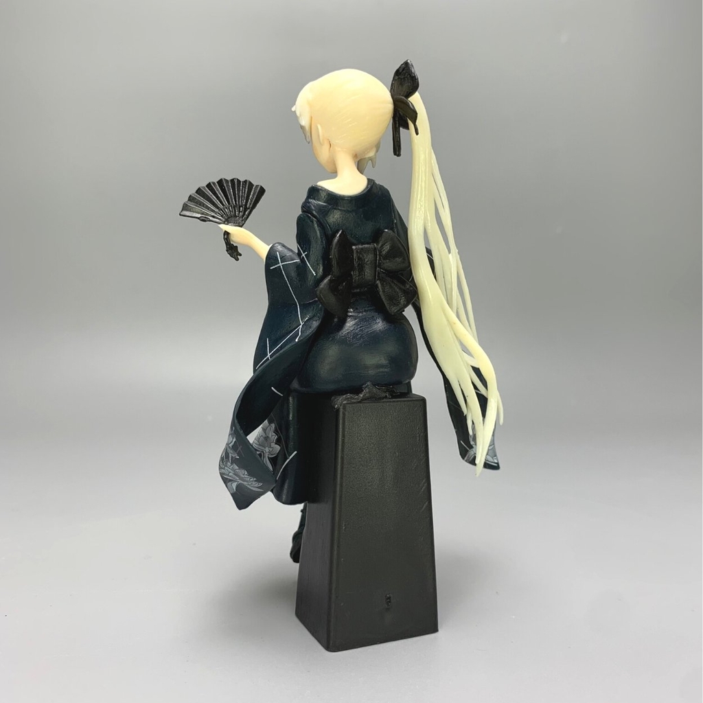 Mô Hình Kasugano Sora váy kimono Đen - Cao 9cm - nặng 100gram - Phụ kiện : không đế + 1 tay cầm quạt + 1 tay cầm kiếm + Miếng dán - Figure Kasugano Sora - No Box