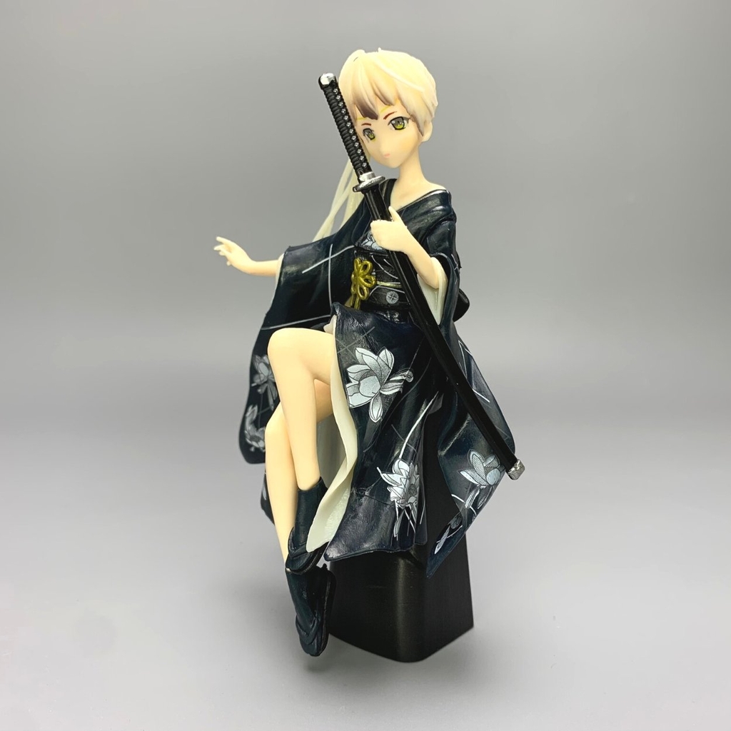 Mô Hình Kasugano Sora váy kimono Đen - Cao 9cm - nặng 100gram - Phụ kiện : không đế + 1 tay cầm quạt + 1 tay cầm kiếm + Miếng dán - Figure Kasugano Sora - No Box