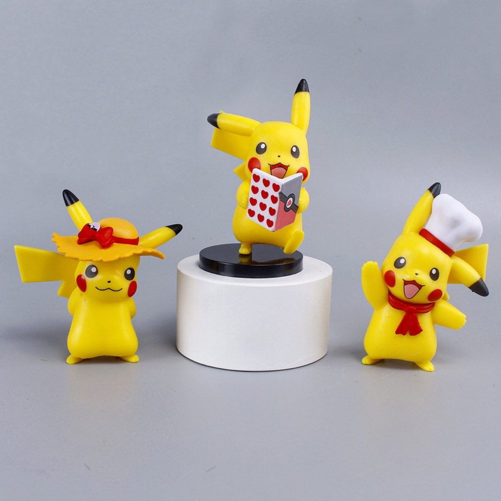 Mô Hình POKEMON Bộ 6 Pikachu siêu dễ thương- Cao 8cm - nặng 260gram - Figure POKEMON No box : bọc túi OPP - N3-K47-T3-S1-S2