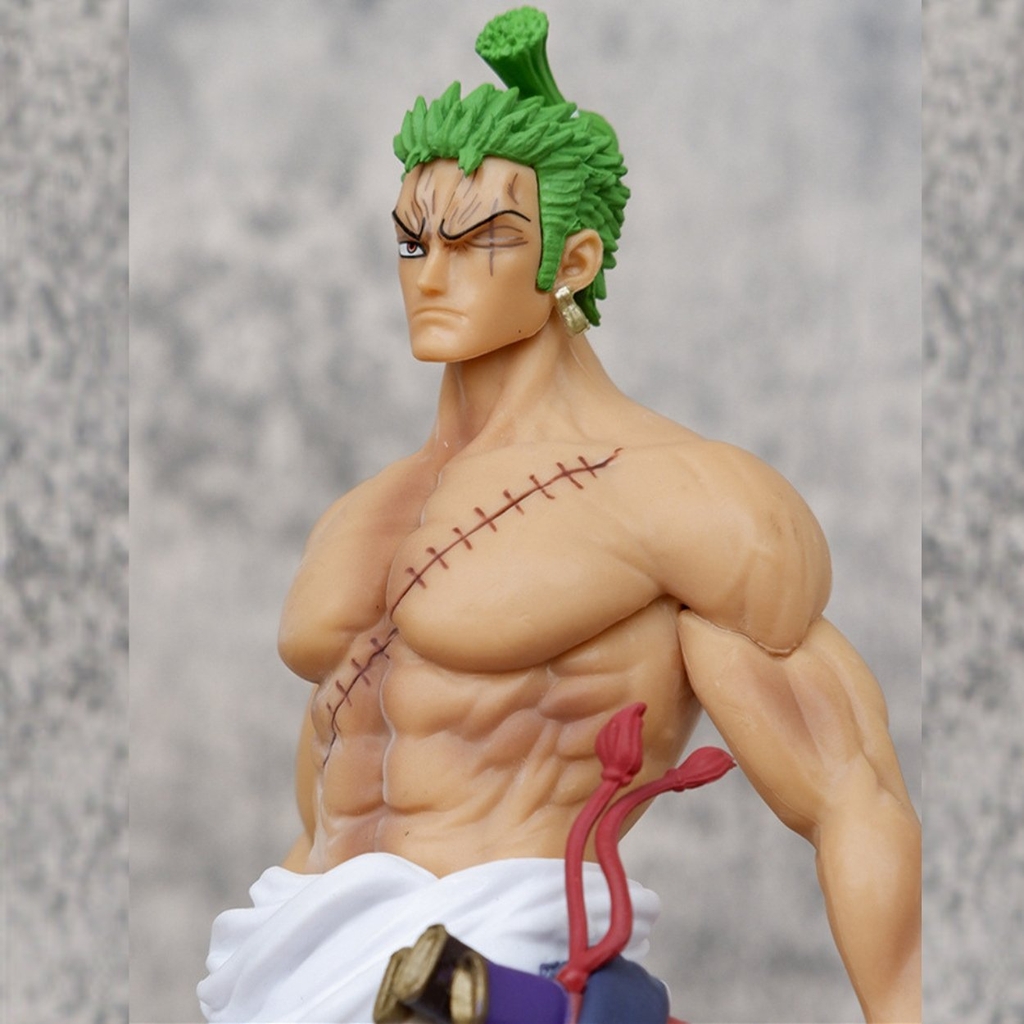 Mô Hình OnePiece  Zoro wano - Cao 24cm - nặng 400gram - Phụ kiện : 4 đầu + 3 kiếm + 3 haki -  Figure OnePiece - túi opp - no box