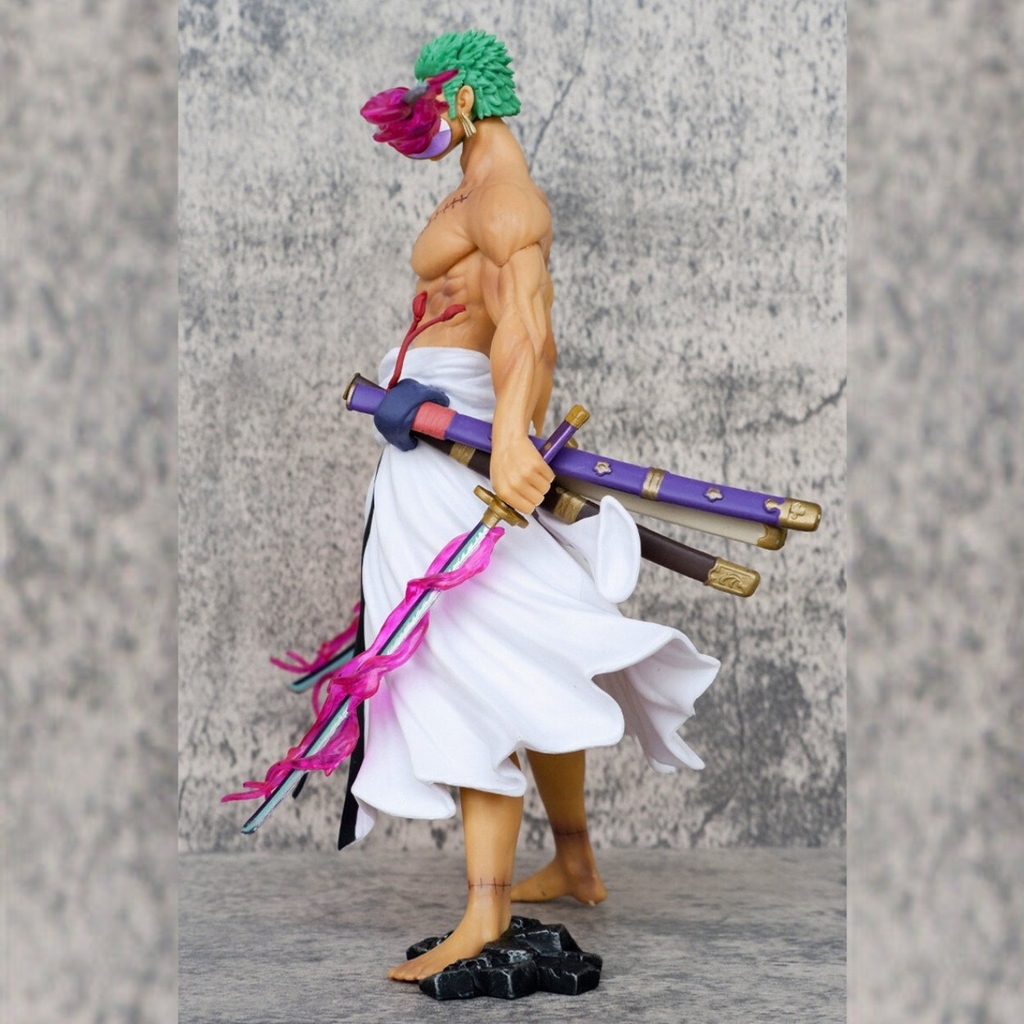 Mô Hình OnePiece  Zoro wano - Cao 24cm - nặng 400gram - Phụ kiện : 4 đầu + 3 kiếm + 3 haki -  Figure OnePiece - túi opp - no box