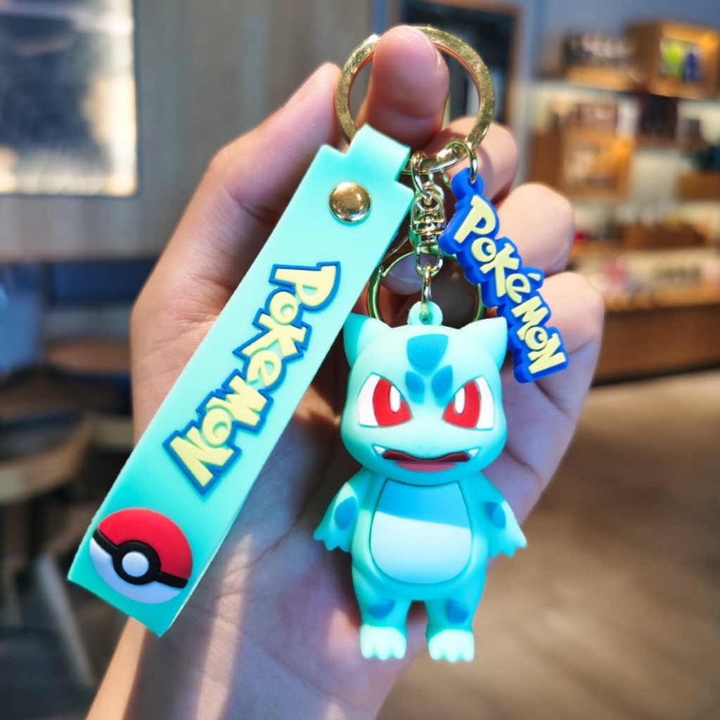 Móc Khóa Pokemon ếch xanh Fushigidane - Dây móc dài : 10cm - Mô Hình Cao : 7cm - Nặng : 50gram - No Box : bọc túi OPP -K78-T6-S1