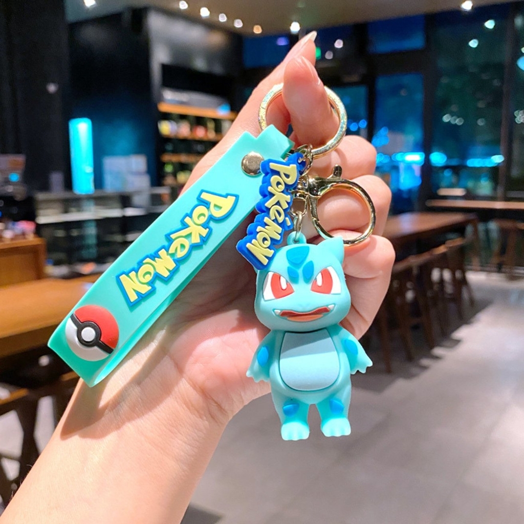 Móc Khóa Pokemon ếch xanh Fushigidane - Dây móc dài : 10cm - Mô Hình Cao : 7cm - Nặng : 50gram - No Box : bọc túi OPP -K78-T6-S1