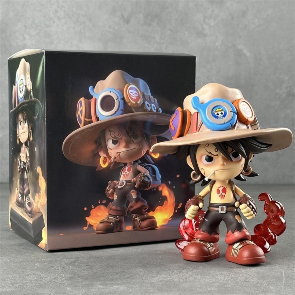 Mô Hình OnePiece Ace chibi dáng đứng - Cao 15cm - Nặng 300gram - Có Hộp màu - Figure anime One Piece - K17-T3-S12