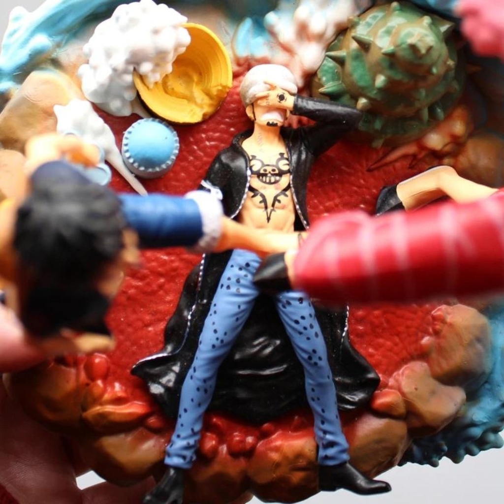 Mô Hình OnePiece Luffy và Law chiến đấu Doflamingo cao 20cm - nặng 1kg - No Box  - Figure OnePiece - D - 7