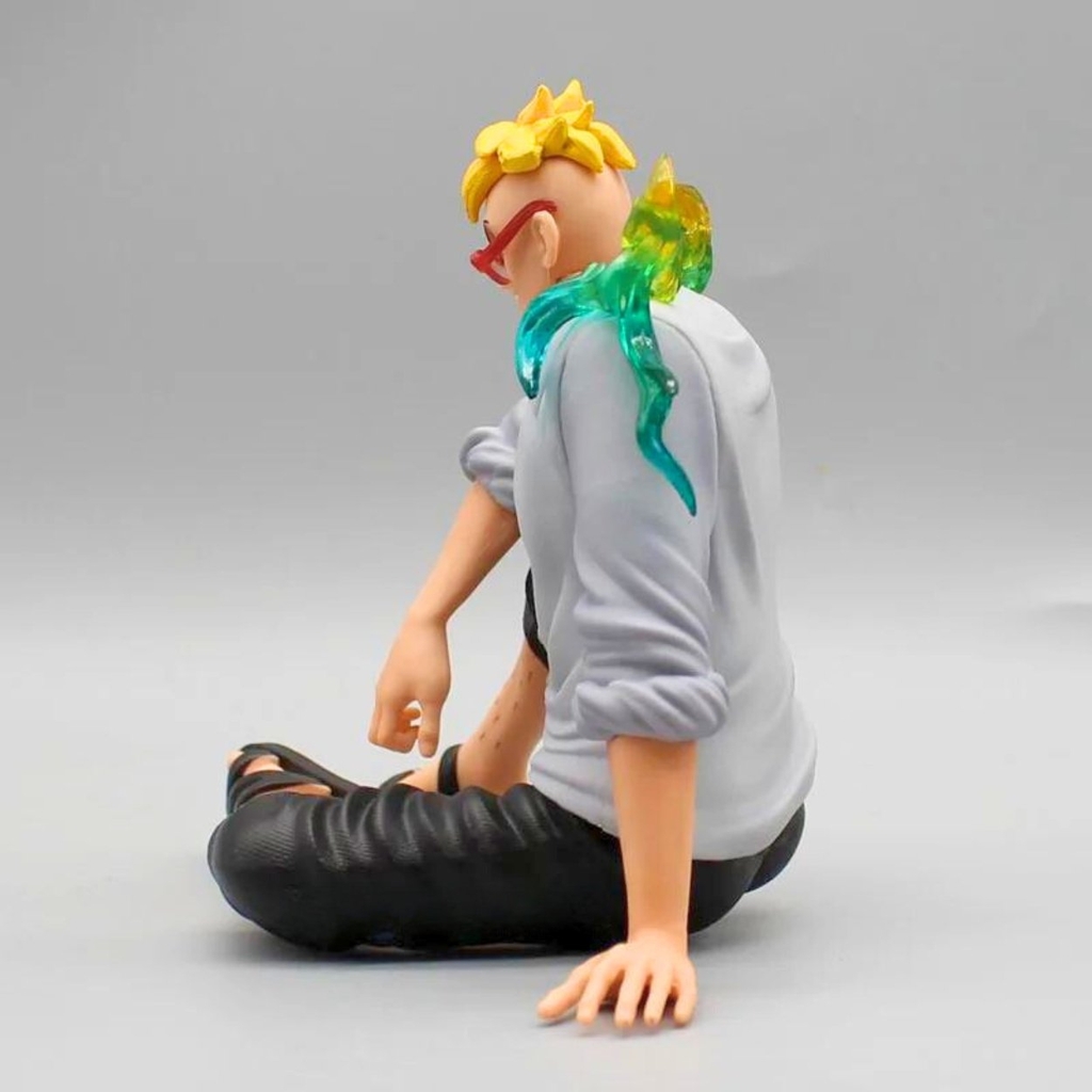 Mô Hình One Piece Marco ngồi - Cao 15cm - Nặng 400gram- Có Hộp màu - Phụ kiện : Kính - Figure anime One Piece - K26-T3-S1