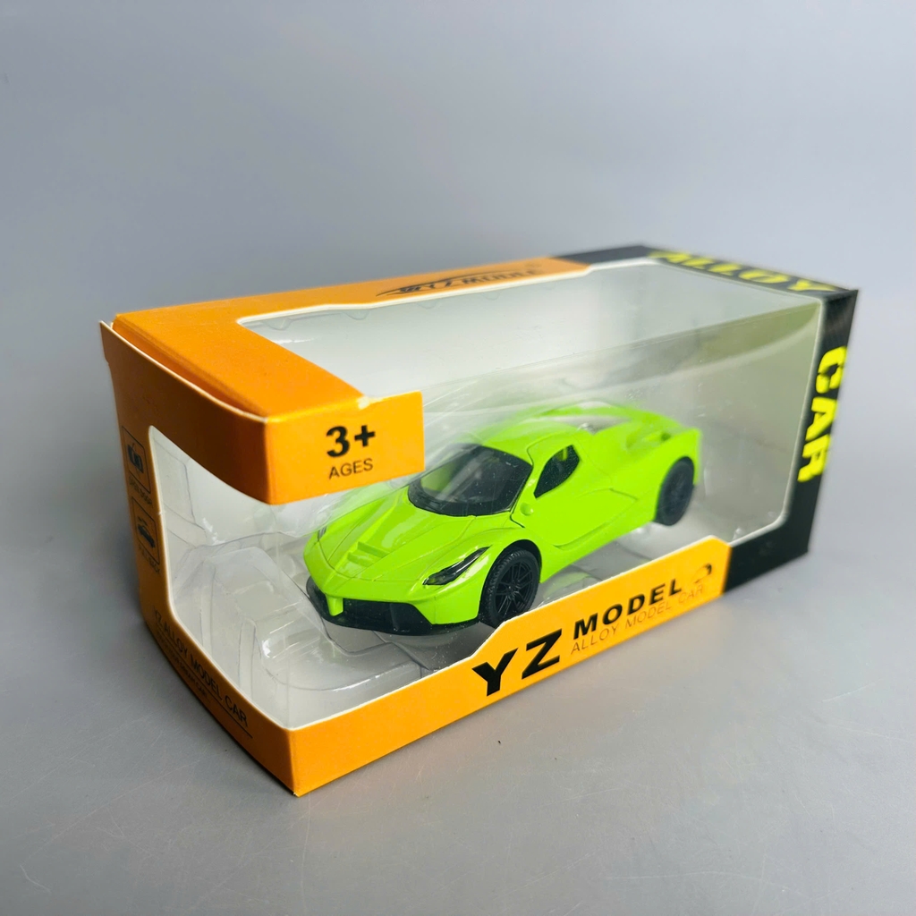 Mô Hình xe laferrari xe xanh lá cây tỉ lệ 1:36 Hợp kim có thể mở cửa - bánh sau chạy cót - Dài 11cm - rộng 5cm - cao 4cm - nặng : 500gram - FULL BOX : box màu SKU : oto347 - K67-T2-S8