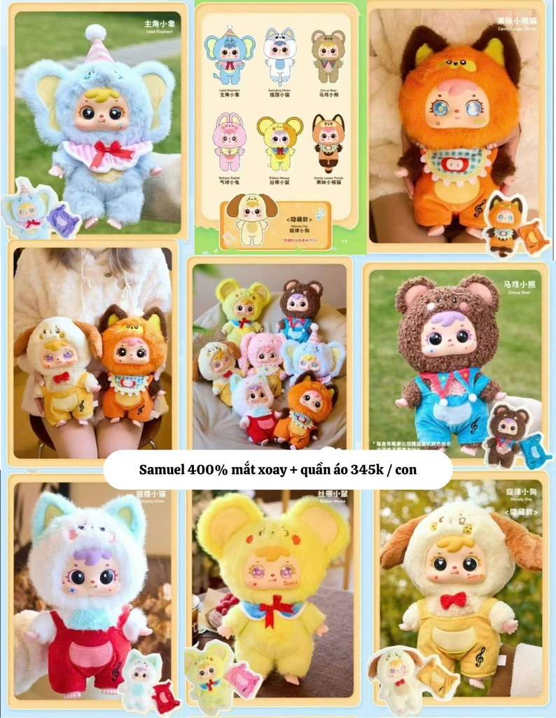 Hàng Chính Hãng - Blinbox Tyke3 400% + mắt xoay + quần áo blind box ngẫu nhiên - Cao : 30cm - Nặng 500gram - Túi Mù - Hộp Màu