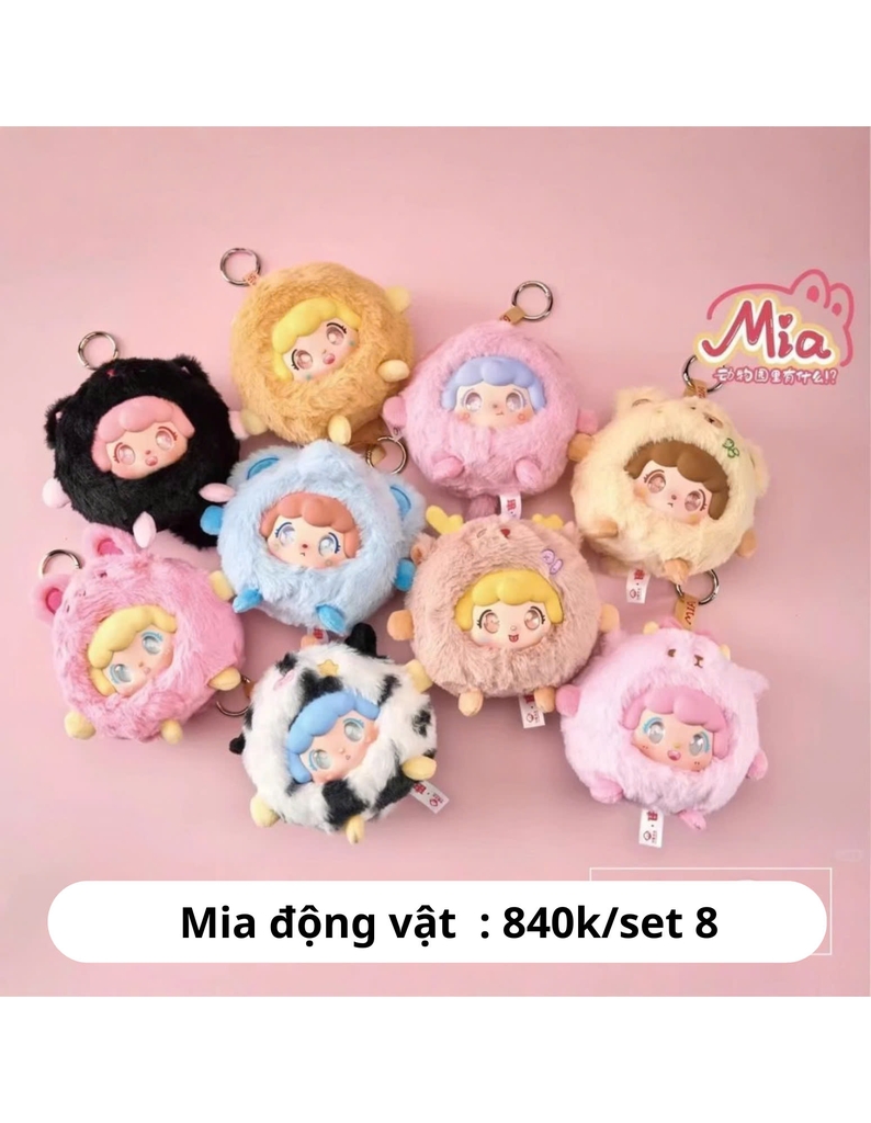 Hàng Chính Hãng - Blinbox Mia động vật blind box set 8 ngẫu nhiên - cao ~ 10cm - Nặng 500gram - Túi Mù - Hộp Màu