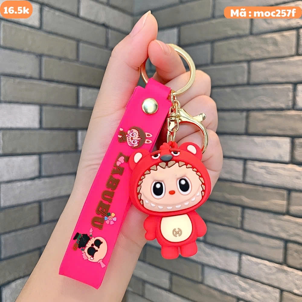 Móc Khóa labubu gấu dâu - Dây móc dài : 10cm - Mô Hình Cao : 6cm - Nặng : 50gram - No Box : bọc túi OPP K76-T3-S4